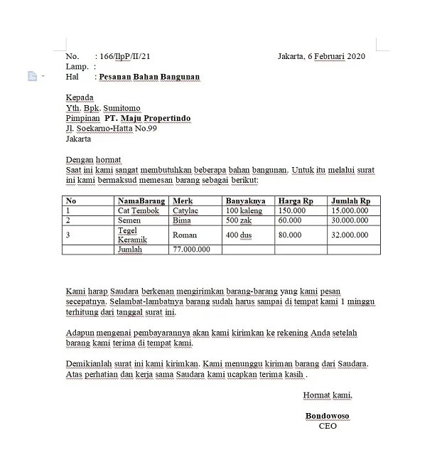 7 Contoh Surat Penawaran Barang Elektronik yang Baik dan Benar